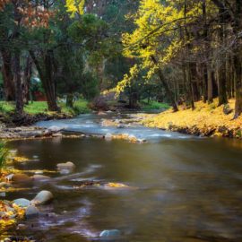 Ovens River located within the township of Bright on the popular Canyon Walk