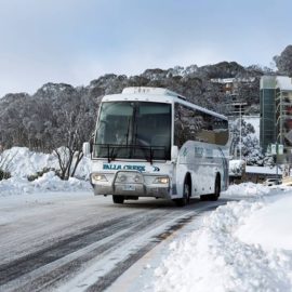 Bus in the snow at Falls Creek