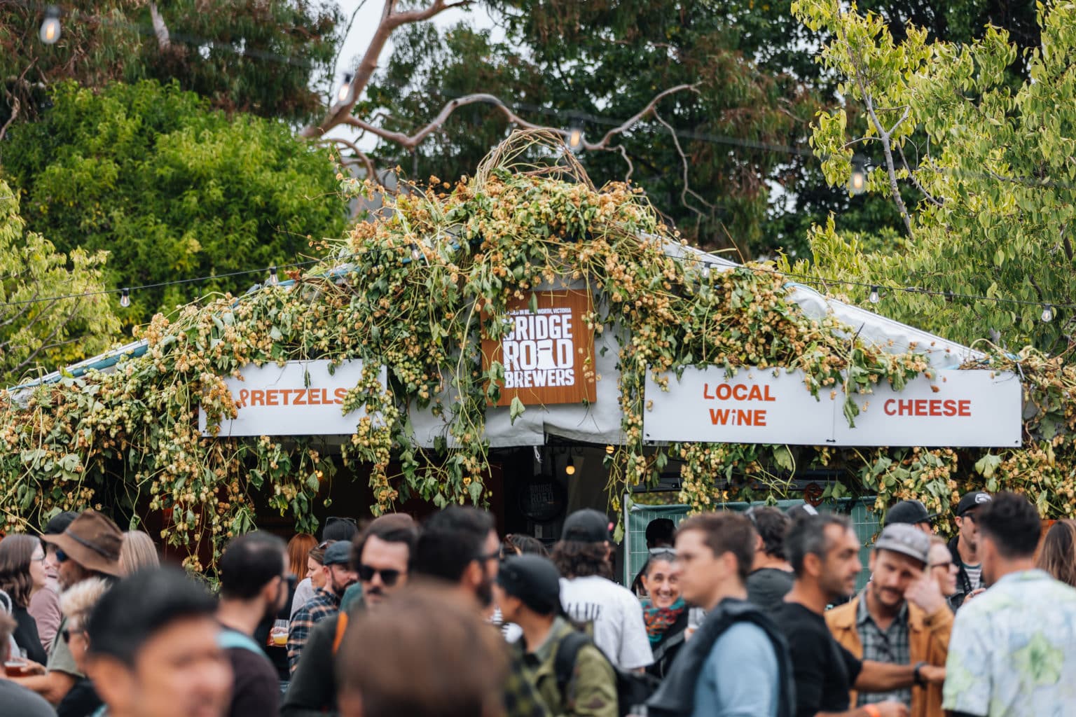 The Bridge Road Brewers marquee at the High Country Hop festival, 2022