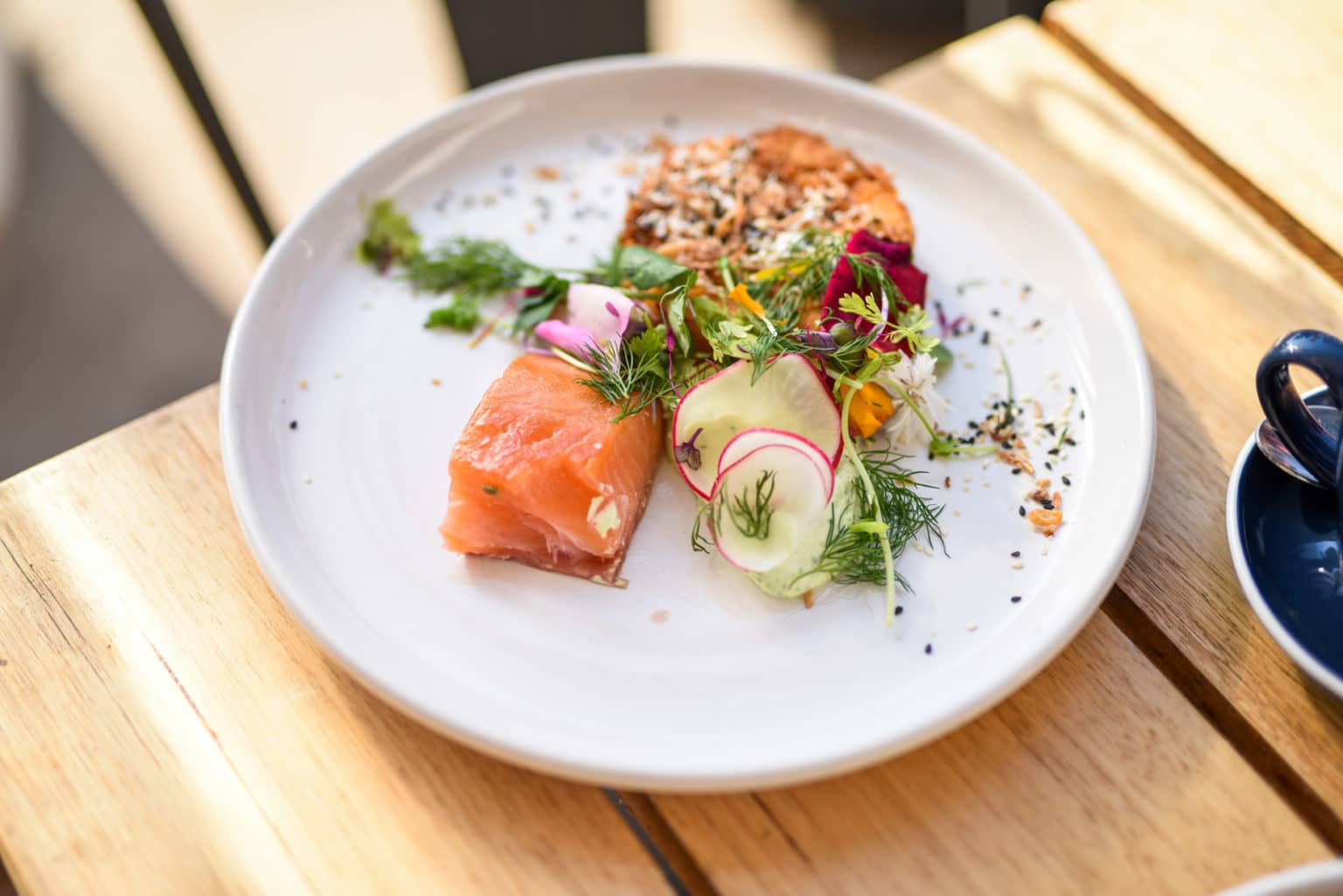 Smoked salmon breakfast at Mansfield Coffee Merchants.