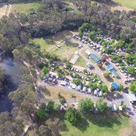 Aerial View Painters Island Caravan Park