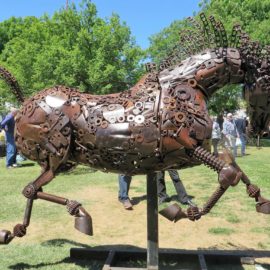 Cantering Horse - Made from scrap metal