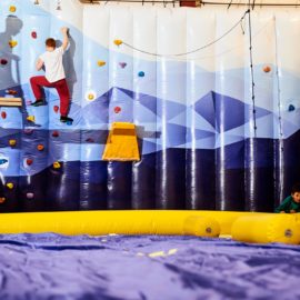 Inflatable climbing wall at Buller Air Zone